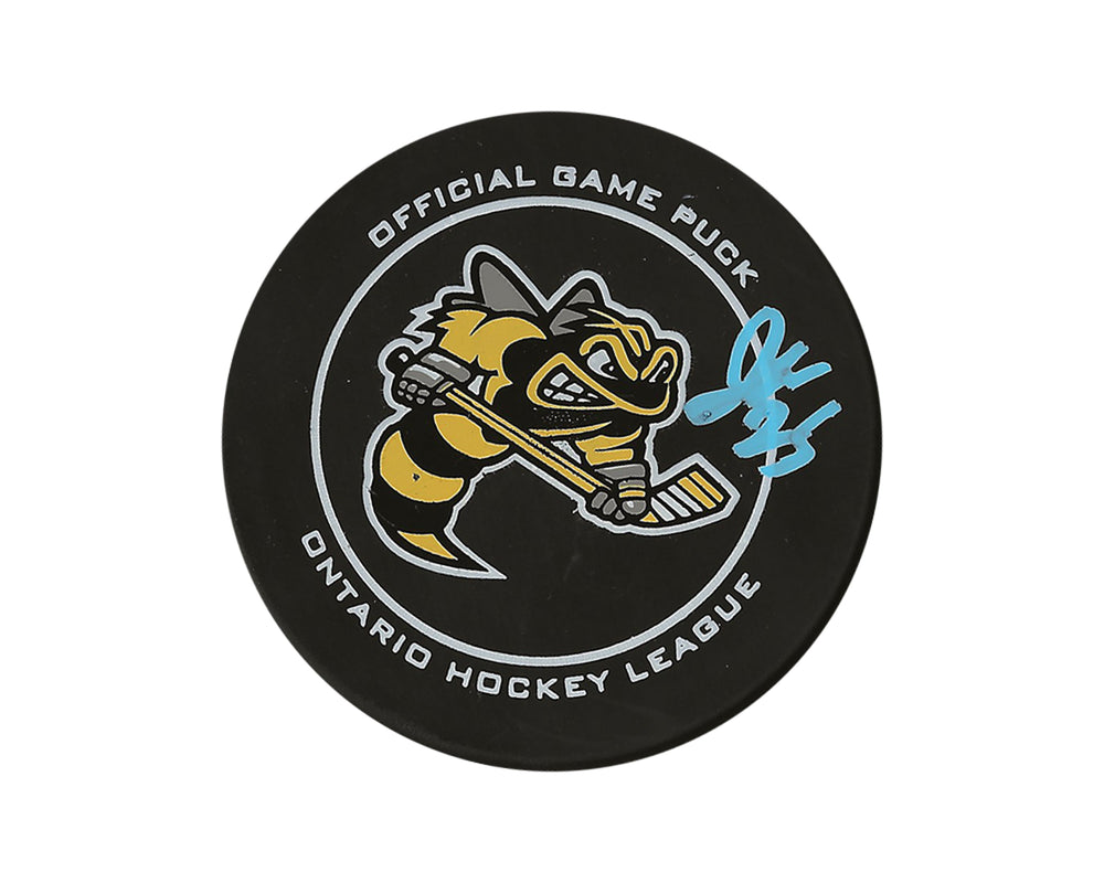 Jordan Kyrou Autographed Sarnia Sting Official Game Puck