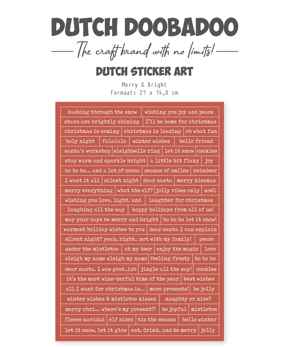 Dutch Doobadoo DDBD Dutch Sticker A5 Joyeux & Lumineux