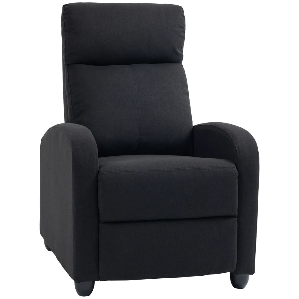 Fauteuil inclinable en tissu noir – Canapé inclinable manuel pour cinéma maison et salon (Livraison aux États-Unis et au Canada seulement)