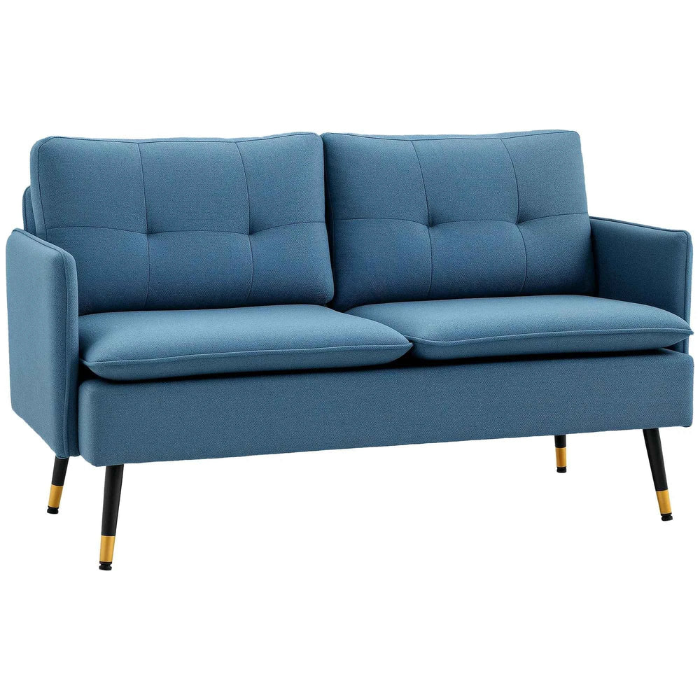 Canapé lovestove bleu foncé de 55 po – Divan rembourré à capitons pour chambre à coucher et petits espaces (Livraison aux États-Unis et au Canada seulement)