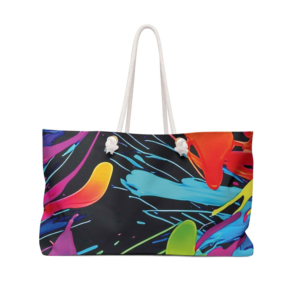 Sac de voyage éclaboussures de peinture néon | Fourre-tout abstrait coloré | Grand sac fourre-tout