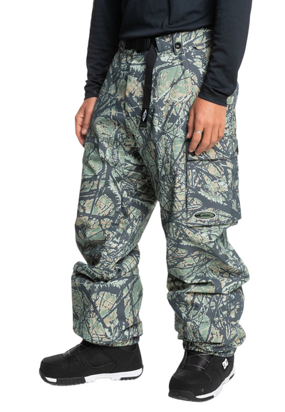 Pantalons de neige cargo 'Snow Down' de Quiksilver - Motif abstrait Woodland Sea Spray