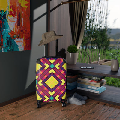 Valise cabine géométrique colorée — Bagage de voyage kaléidoscope vibrant