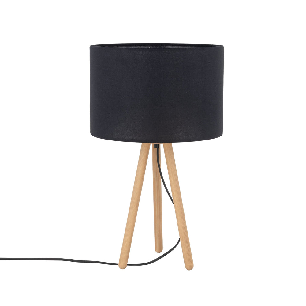Lampe de table TOKYO en bois, trépied, pour chambre et table de chevet (Liquidation)
