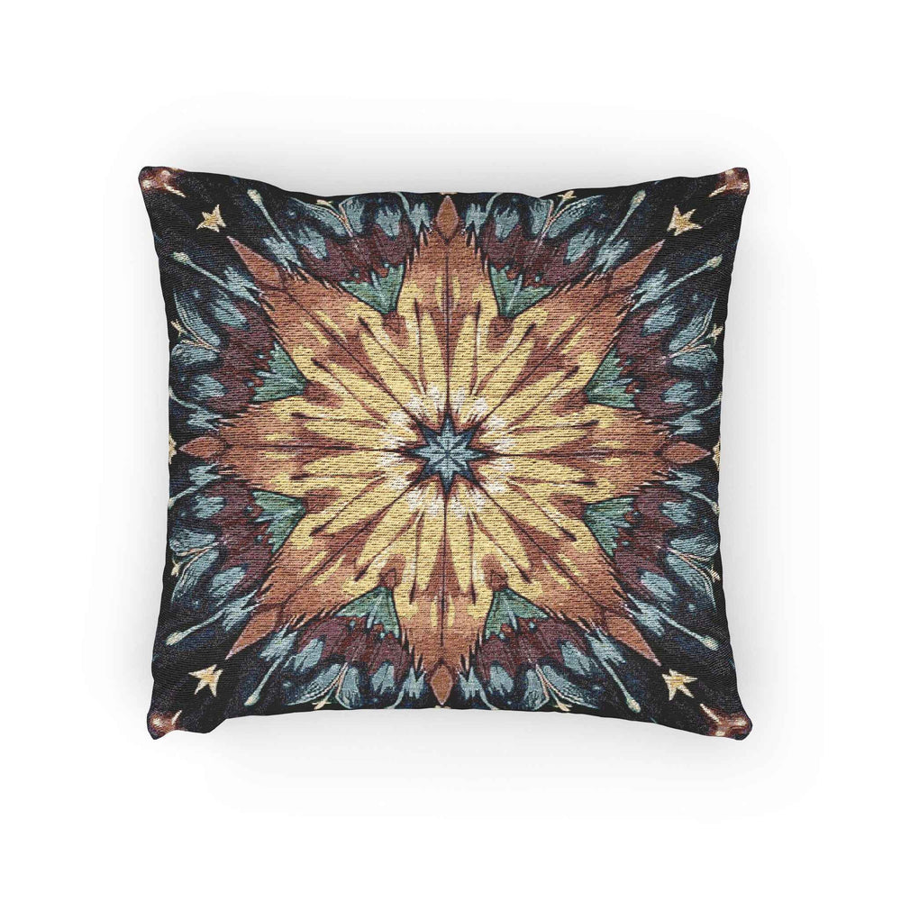Coussin tissé Mandala Étoile Géométrique | Décoration bohème, Style Kilim