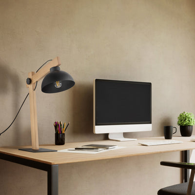 OSLO Black Scandinavian Table Lamp for Bedroom & Nightstand