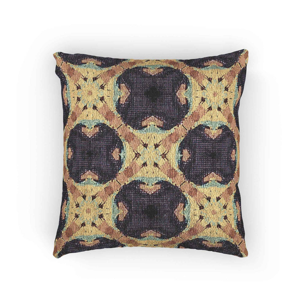 Geometric Mosaic Pattern Woven Pillow | Boho Tile Throw Cushion