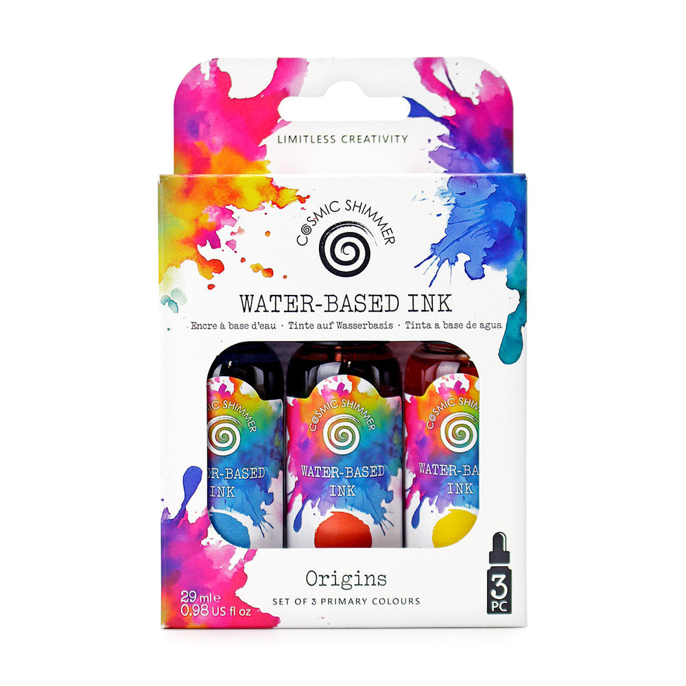 Encres à base d'eau Cosmic Shimmer Origins, lot de 3 couleurs primaires