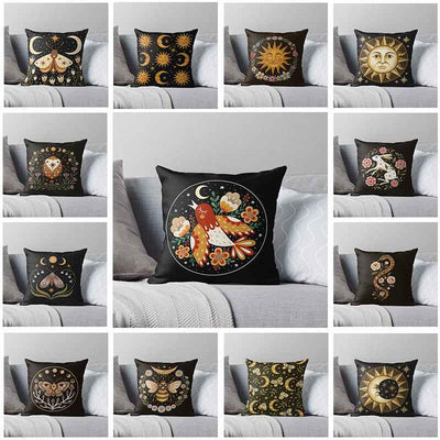Housse de coussin moderne en lin – Motif géométrique minimaliste pour la décoration intérieure
