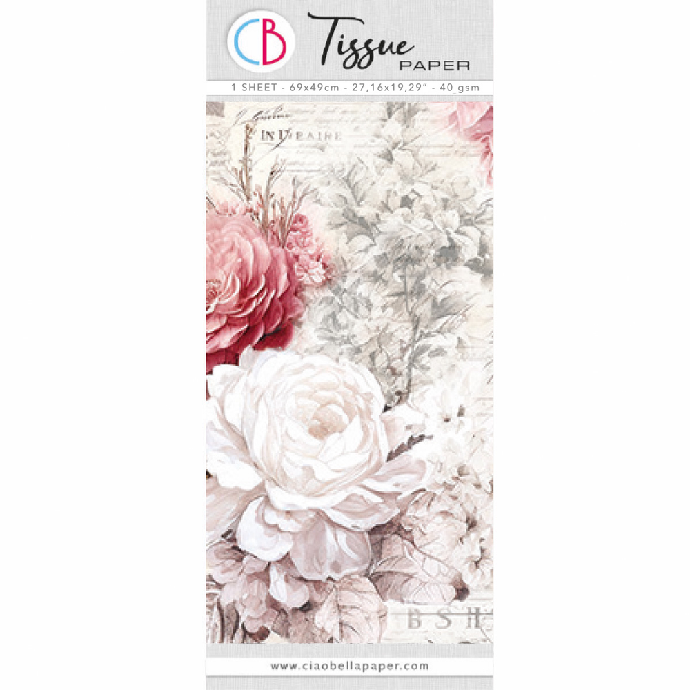 Tissue Paper cm69x49 27,66"x19,29” Flowers Dreams — Ecstasy Crafts