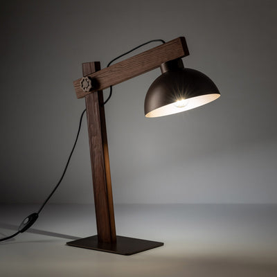 Lampe de table OSLO brune, style scandinave, pour chambre à coucher et table de chevet