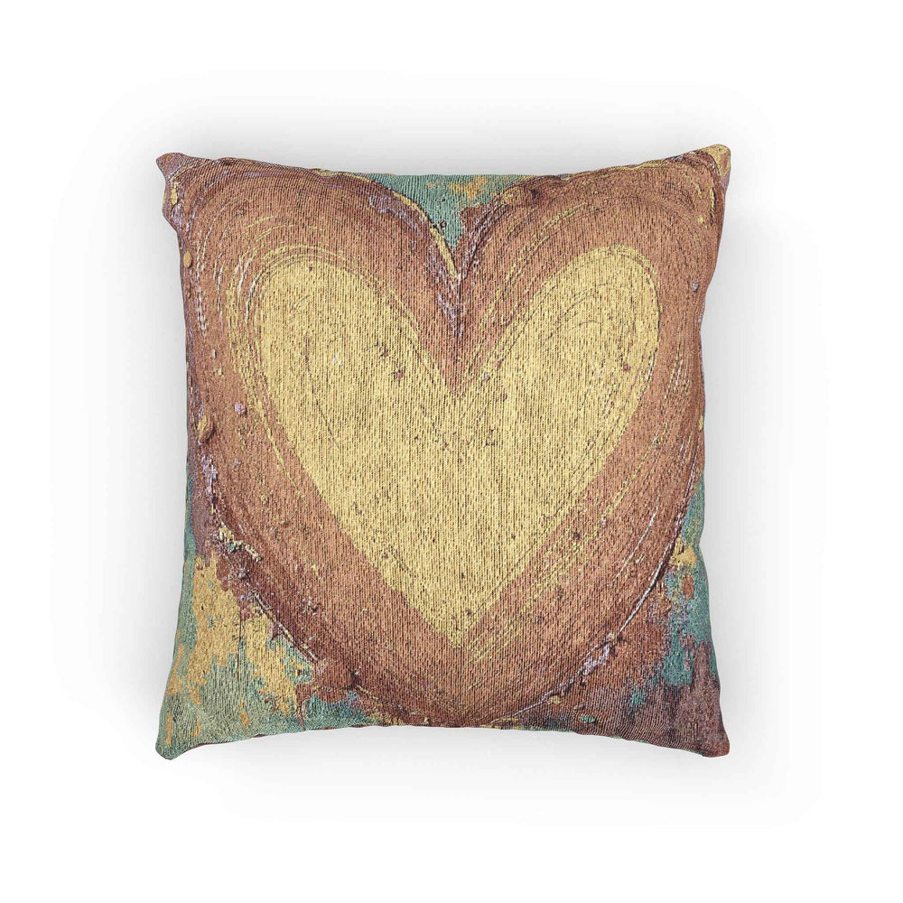 Coussin Tissé Cœur Rustique | Coussin Décoratif Boho Campagne