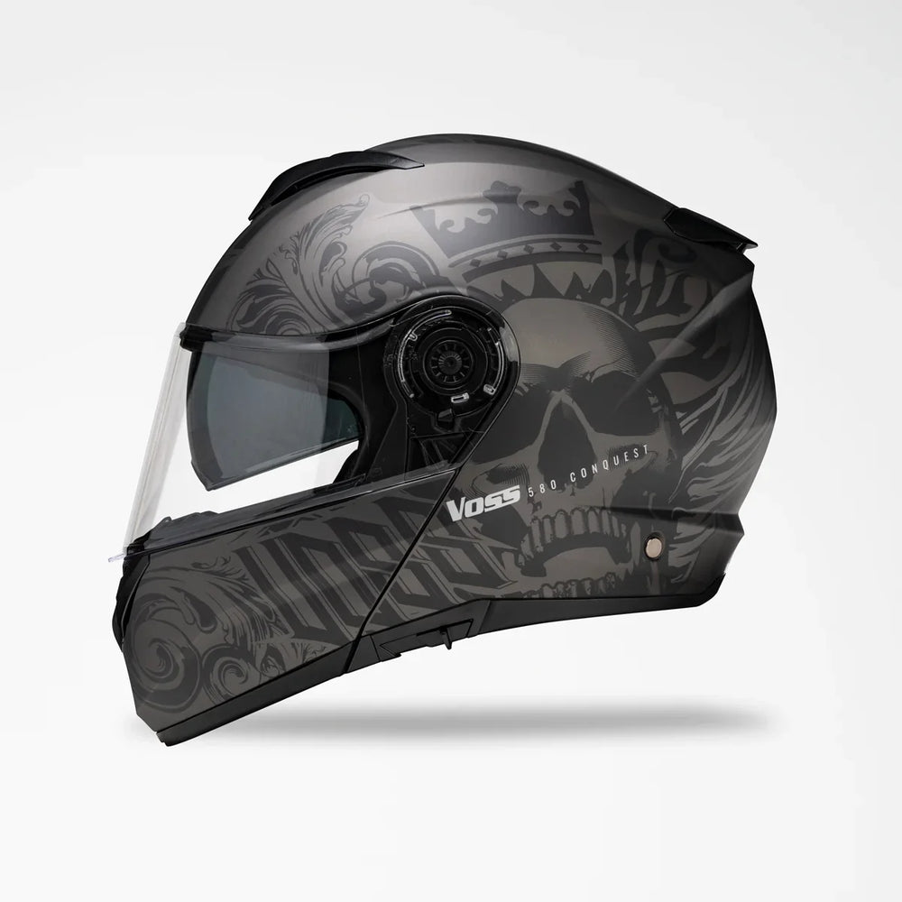 Casque Moto Modulable Voss 580 Conquest Apocalypse Mat