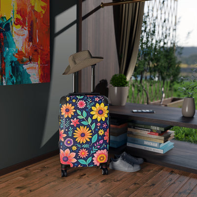 Floral Carry-On Suitcase — Bright Daisy Travel Luggage