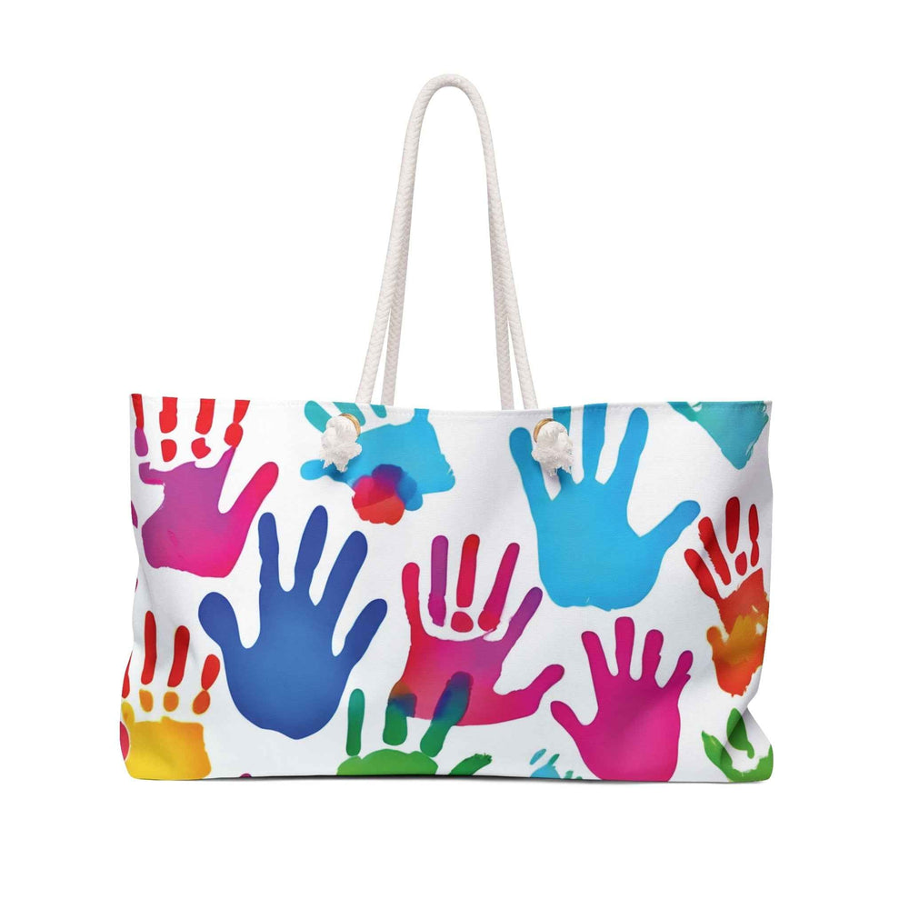 Sac de voyage coloré à empreintes | Sac fourre-tout à imprimé palmier arc-en-ciel | Bagage cabine pour mamans actives