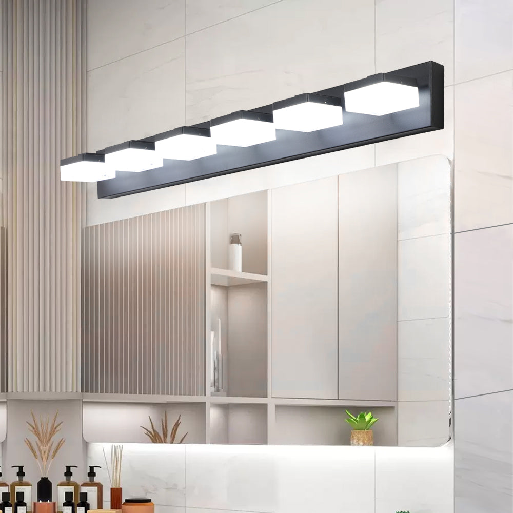 Luminaire de coiffeuse à LED noir à 6 lumières (Livraison aux États-Unis seulement)