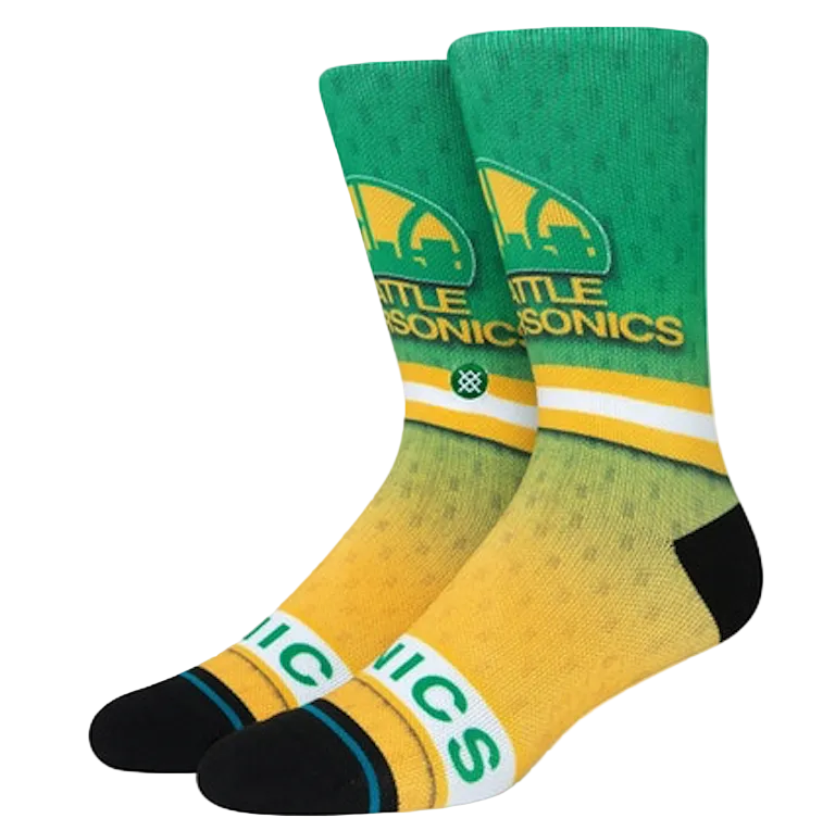 Chaussettes Stance x NBA 'Seattle Supersonic Fader' - Vert/Jaune