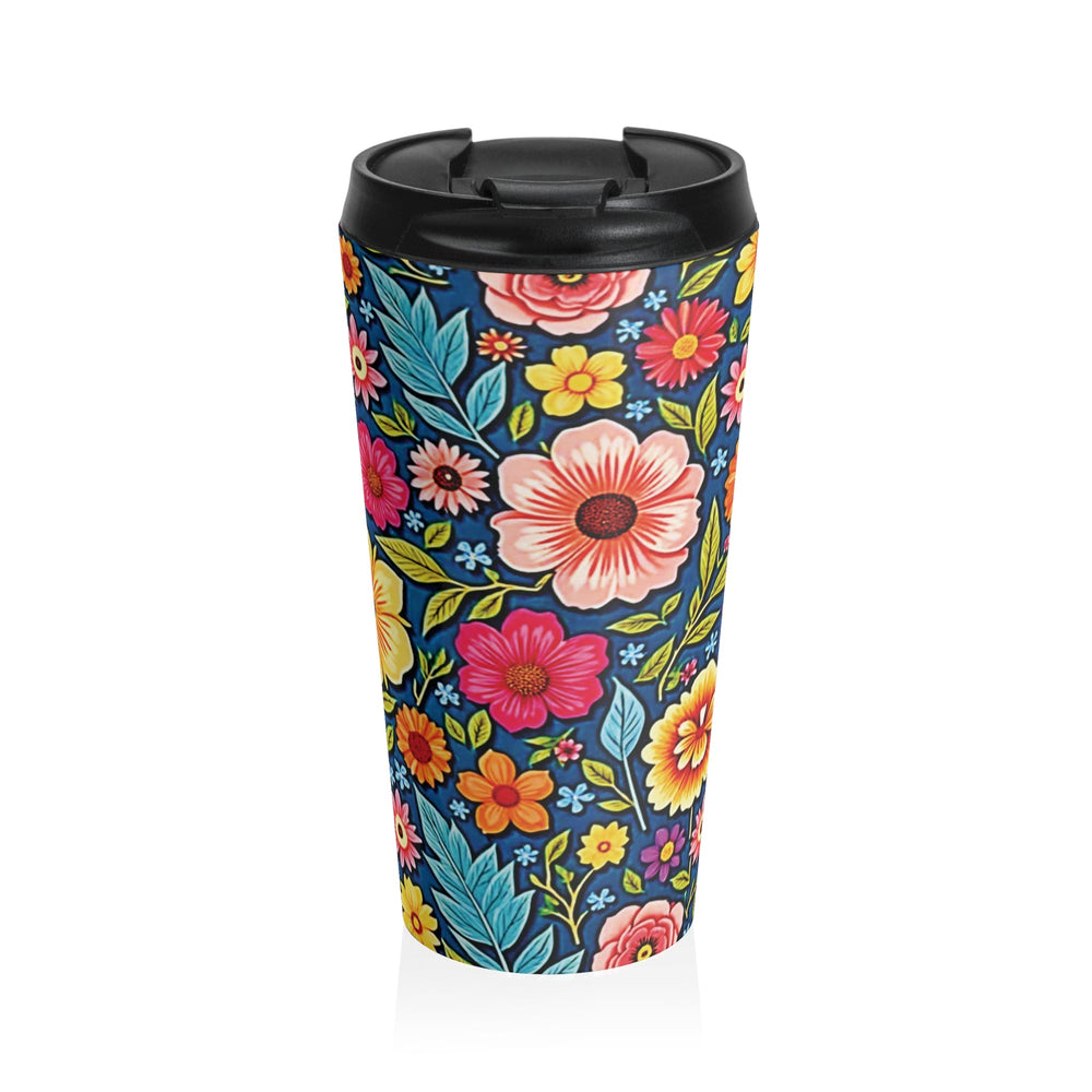 Colorful Floral Pattern Stainless Steel Travel Mug | Flower Travel Tumbler