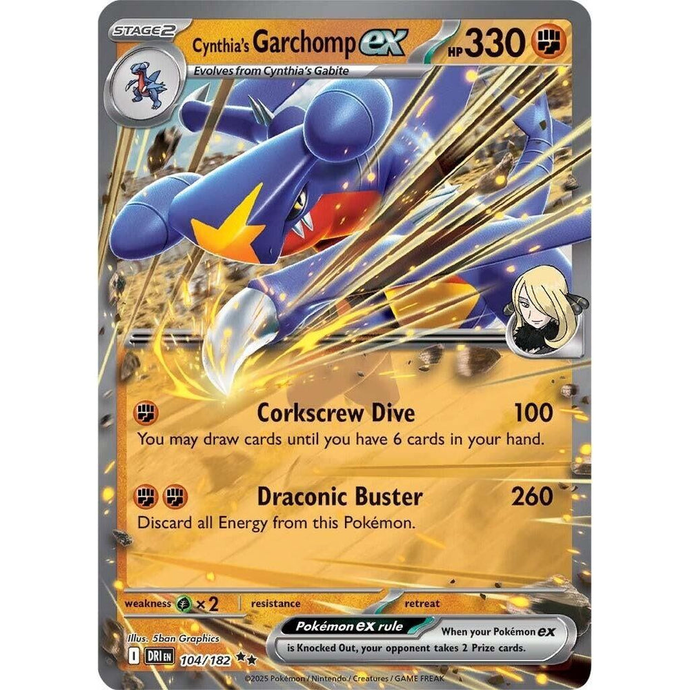 Cynthia's Garchomp ex (104/182) (DRI)