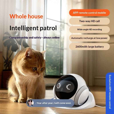 Robot pour animaux de compagnie IA avec caméra mobile pour divertissement et surveillance à distance