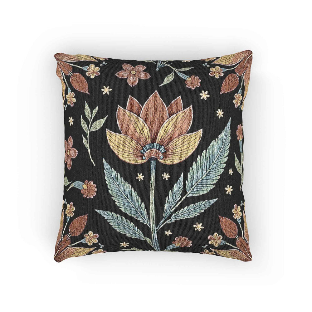 Vintage Floral Tapestry Woven Pillow | Botanical Throw Pillow