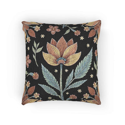 Vintage Floral Tapestry Woven Pillow | Botanical Throw Pillow