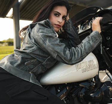 BOL Women's Biker Leather Motorcycle Jacket