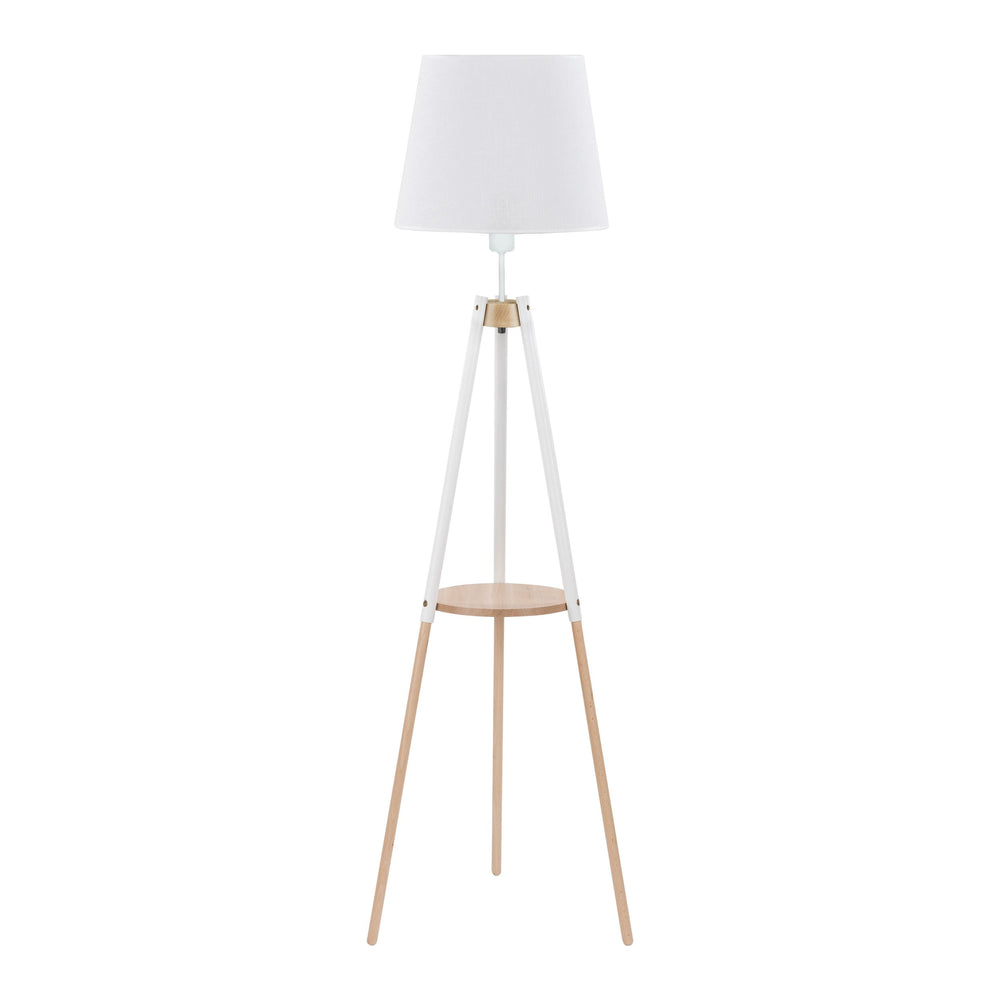 Lampadaire VAIO blanc avec plateau intégré pour salon et chambre à coucher
