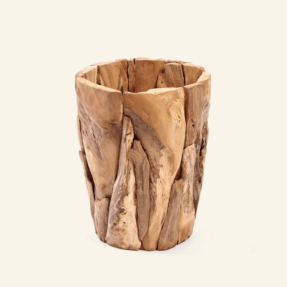 Recycled Teak Scrap Pot