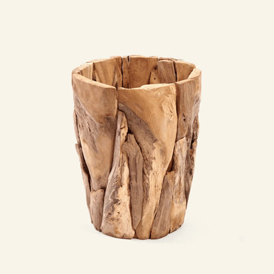 Recycled Teak Scrap Pot
