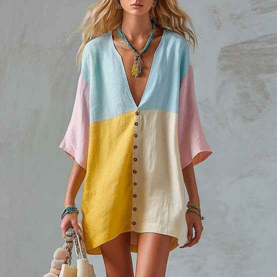 Robe courte ample pour femme – Robe courte décontractée pour l'été et le quotidien