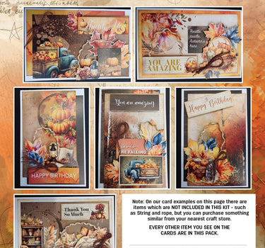 3Quarter Designs Falling Leaves 6x4 Card Pack