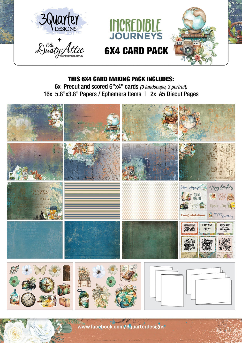 Pack de 6 cartes 10x15 cm Voyages Incroyables