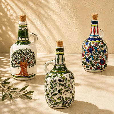 Handmade Ceramic Olive Oil Dispenser / Oil Pourer – Oil Jug 12 × 12 × 25cm