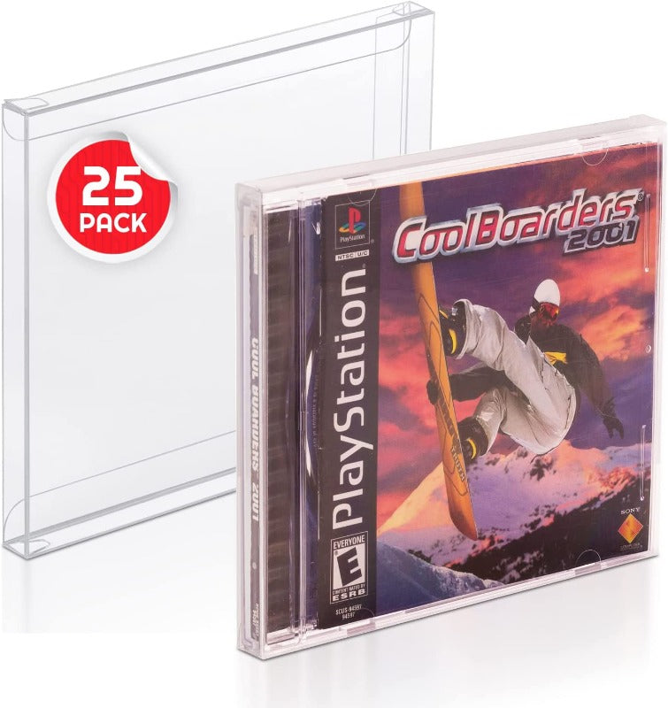 Protections PS1 Playstation Dreamcast CD simple (boîtier transparent) - EVORETRO PET - Lot de 25