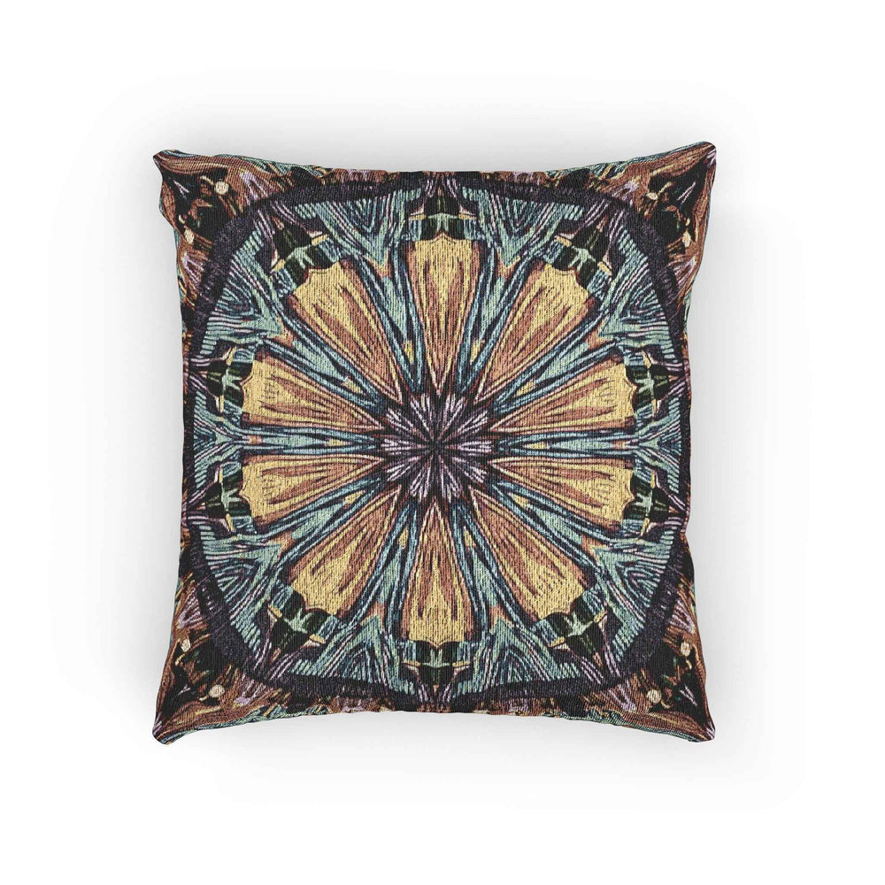 Coussin décoratif tissé Mandala Géométrique | Style bohème tuile