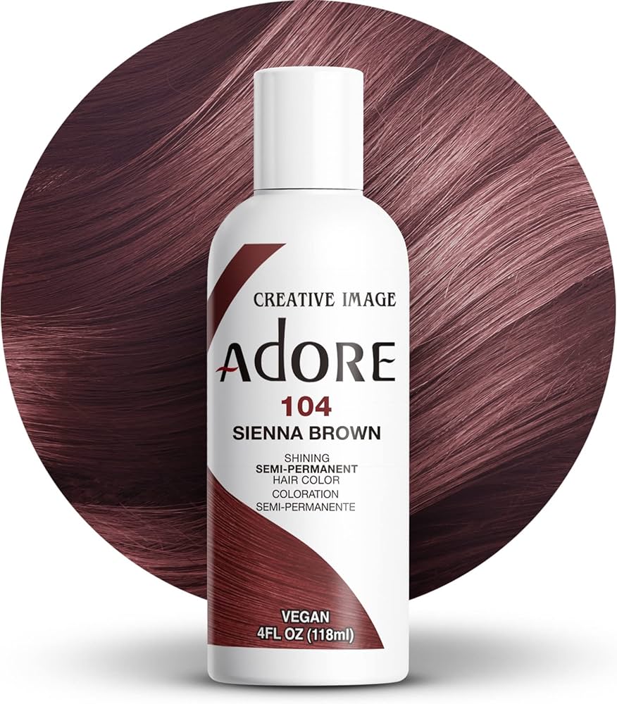 ADORE SEMI-PERMANENT HAIR COLOR - 104 SIENNA BROWN 4OZ