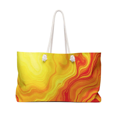 Fiery Abstract Swirl Weekender Bag | Marble Gradient Travel Tote
