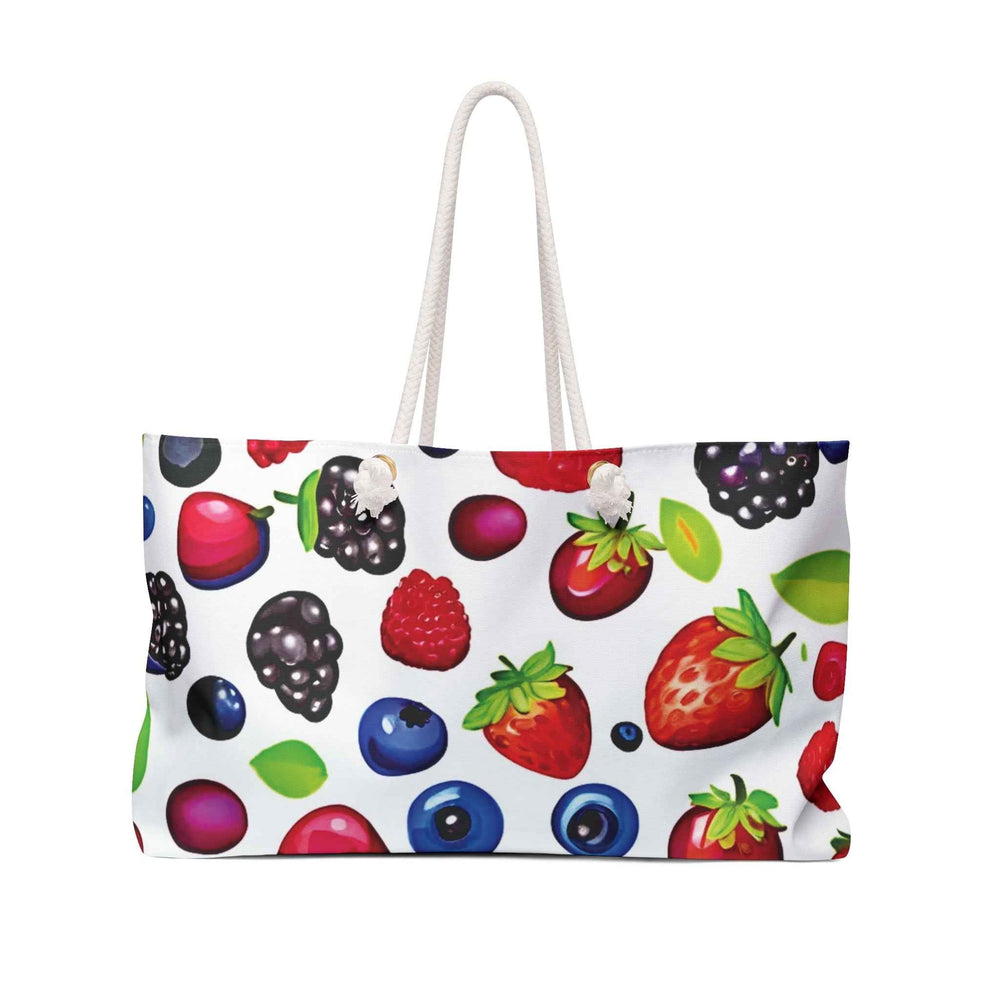 Sac de fin de semaine à motif de petits fruits mélangés | Fraises, bleuets, mûres, Grand sac fourre-tout