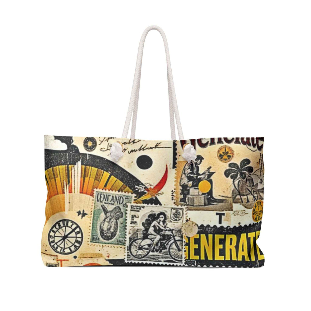 Vintage Collage Weekender Bag | Retro Travel Poster Tote | Large Tote Bag
