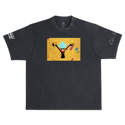 Tee "Riches Boxy Fit" Color Bars x Looney Tunes - Noir