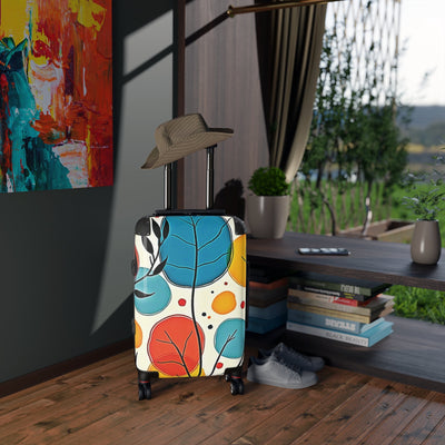 Valise de cabine à motif de feuille abstraite colorée – Bagage de voyage avec imprimé botanique éclatant