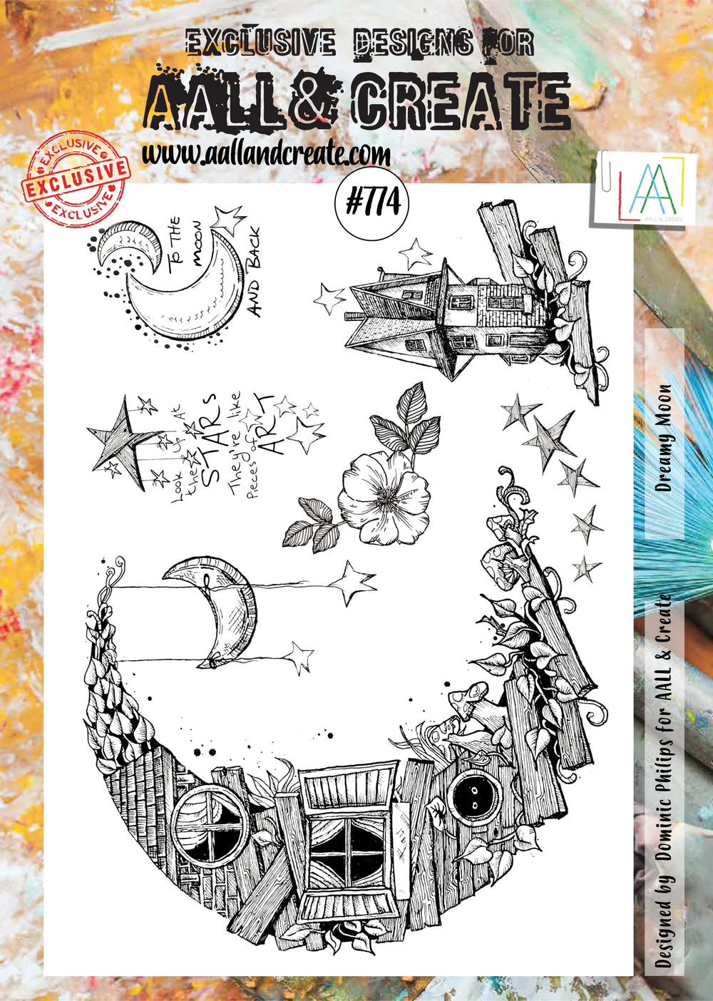 AALL and Create Lot de Tampons - 774 - Lune Rêveuse