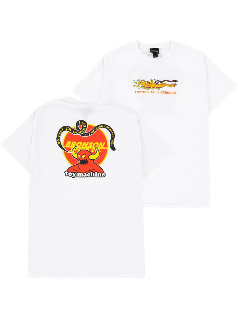 T-shirt 'Collab Logo' Toy Machine x Bronson - Blanc