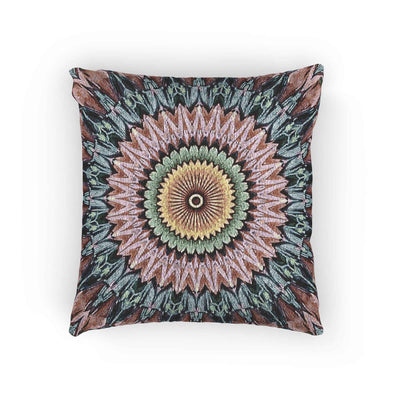 Mandala Sunburst Woven Pillow | Boho Geometric Decorative Cushion Cover