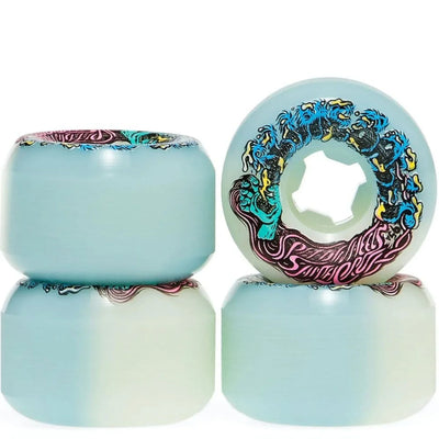Roues Slime Balls 'Hairballs 50-50' 95A 54MM - Bleu sarcelle/Blanc