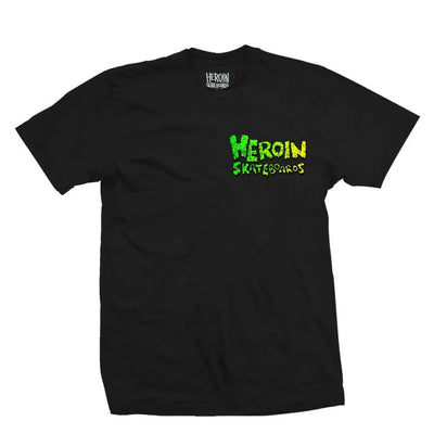 T-shirt Heroin Skateboards 'Knock Off' - Noir