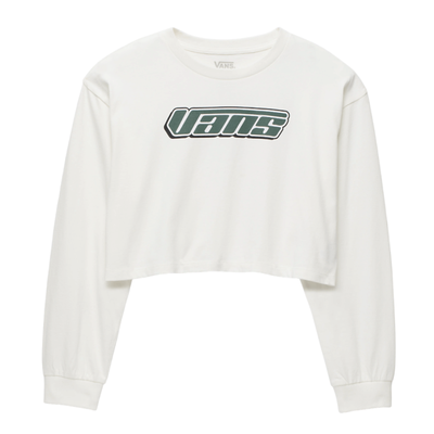 Vans 'Retro V' Haut à Manches Longues Coupe Courte - Blanc (Pour Femmes)