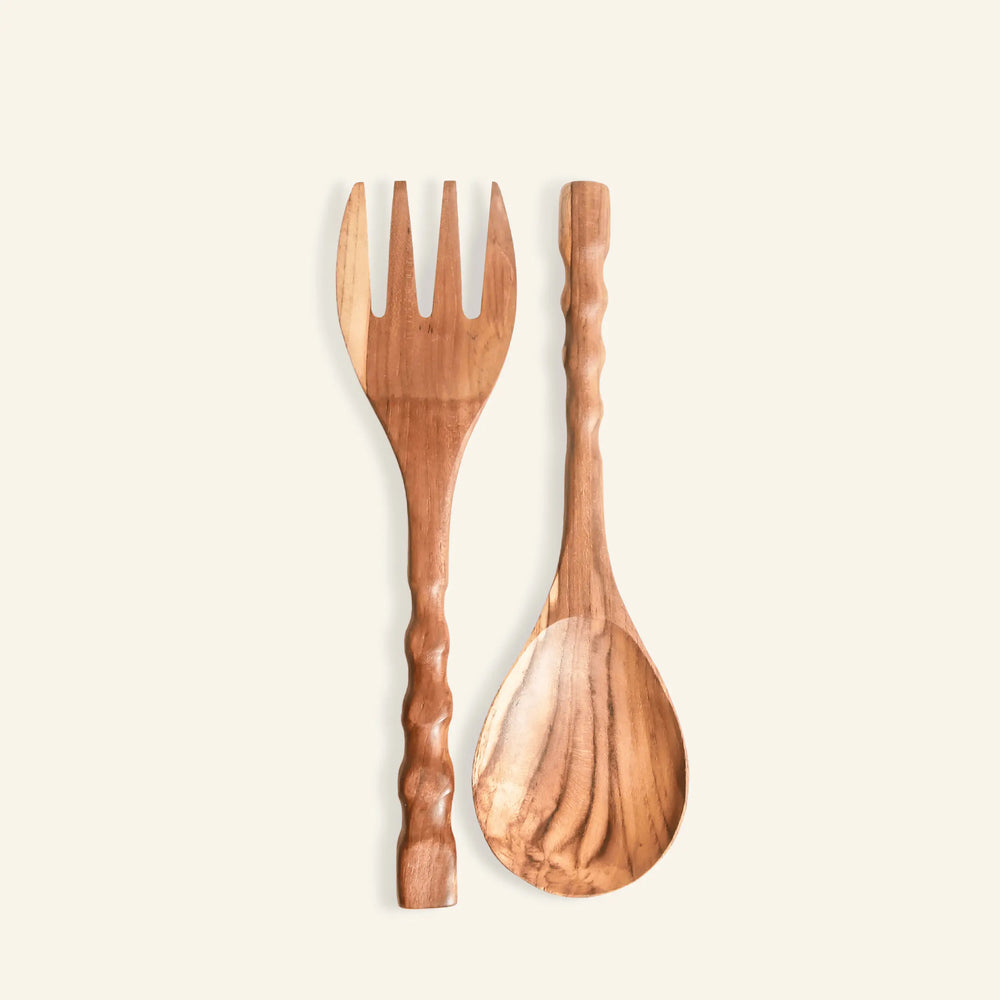 Wooden Fork and Spoon Set