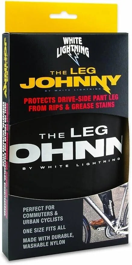Protection de jambe Leg Johnny White Lightning pour cycliste, taille unique